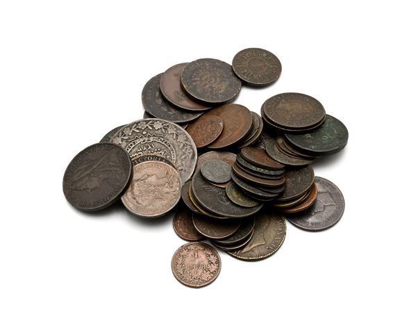 Lotto monete di rame estere ed oltremare XVIII-inizi XX secolo