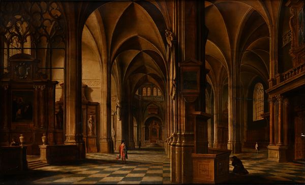 Bartholomeus van Bassen - Veduta d'nterno di Chiesa con figure