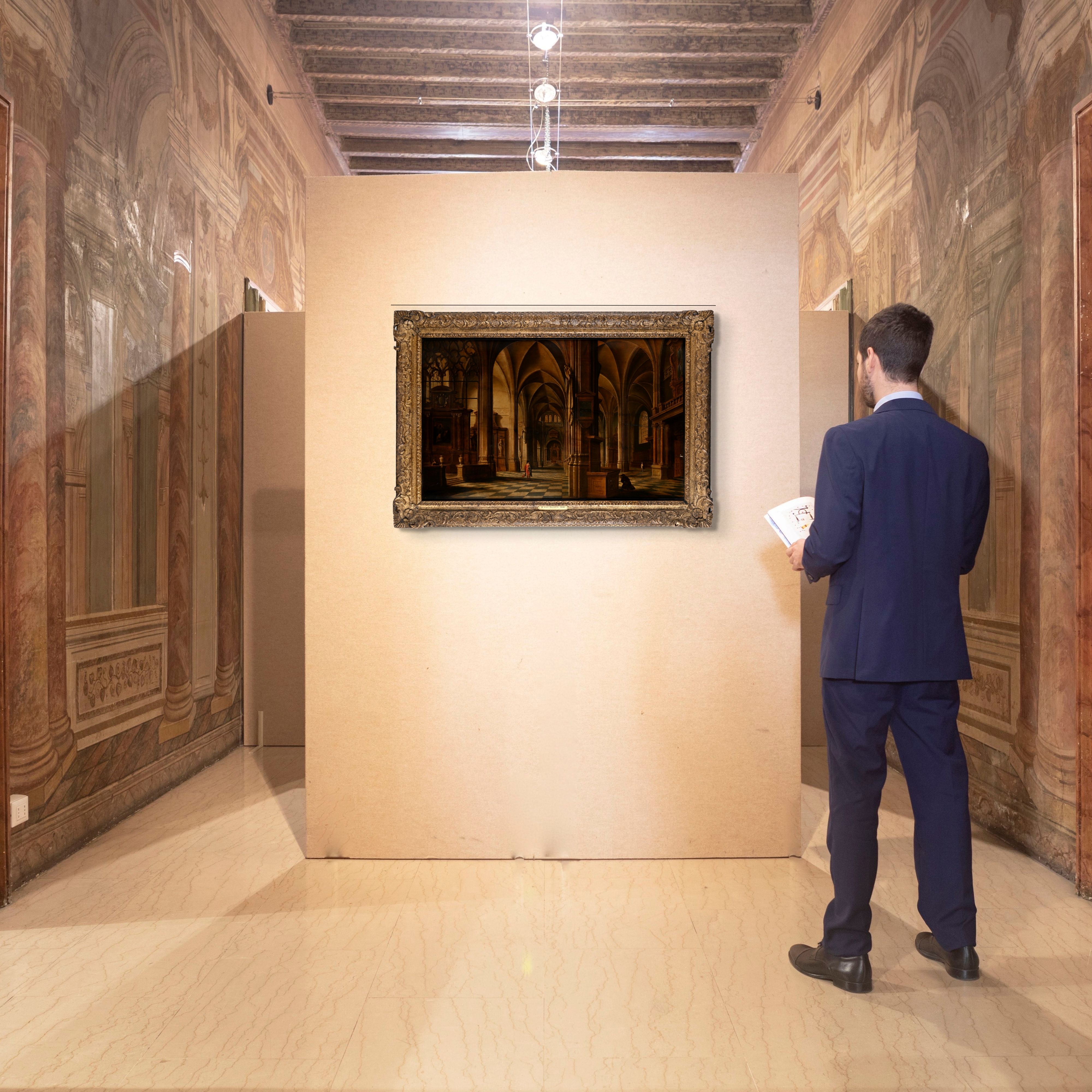 Veduta d'nterno di Chiesa con figure