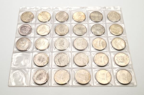 Lotto 27 monete da 500 Lire Giovanni XXIII, Sede Vacante 1963, Paolo VI, Giovanni Paolo II; 1.000 Lire 1983 Giovanni Paolo II Città del Vaticano