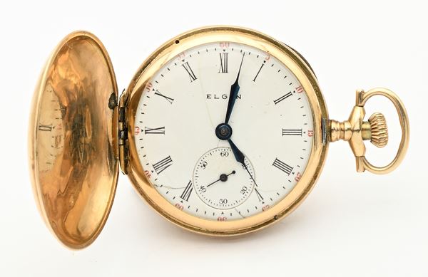 Elgin National Watch Co - Orologio da tasca a savonette con scappamento ad ancora e spirale Breguet da donna in oro 14Kt