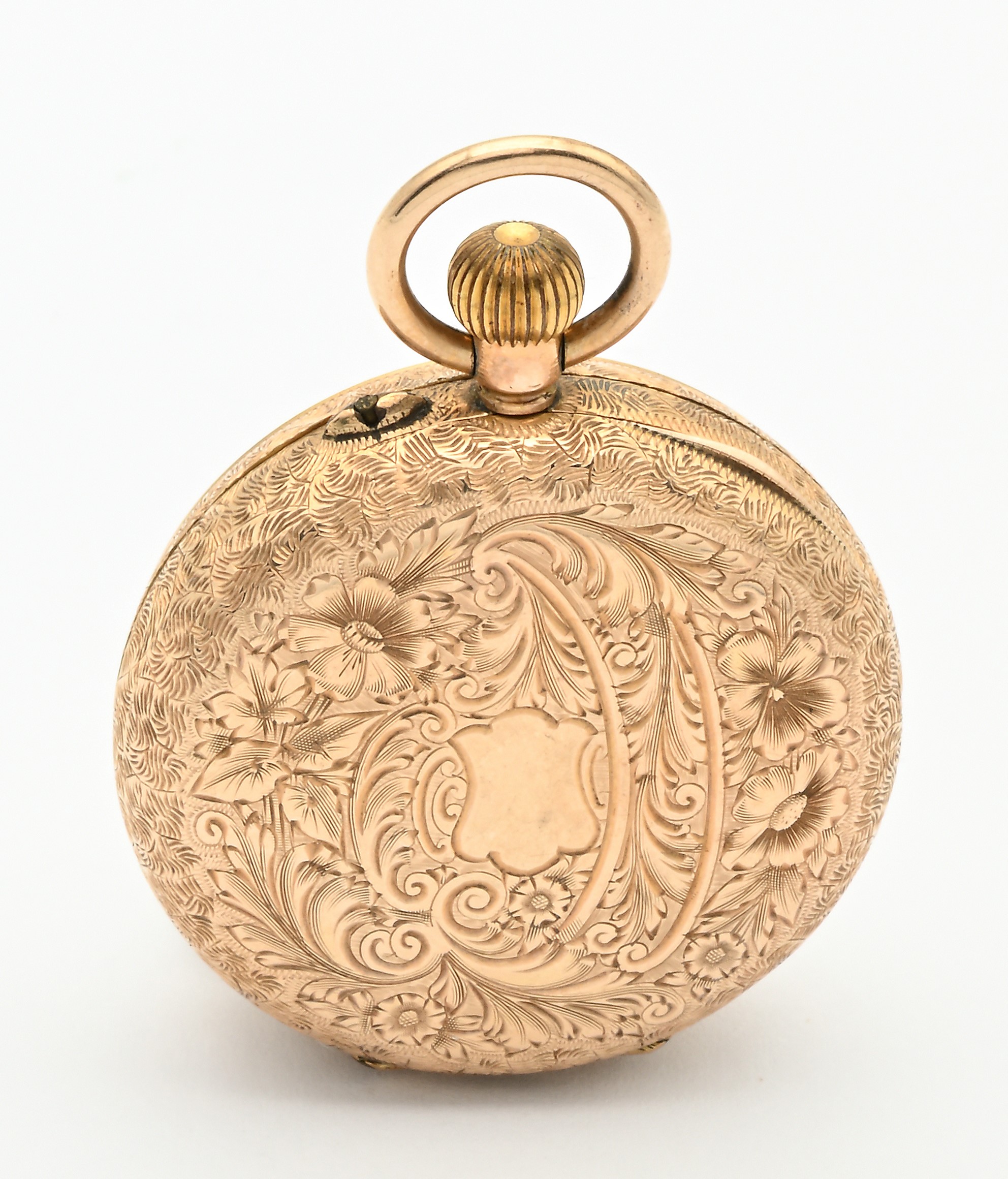 Orologio da tasca, scappamento a cilindro remontoir in oro 14 Kt, circa 1880