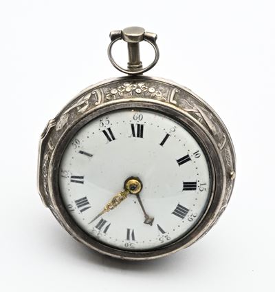 D. Dumont, Orologio a doppia cassa con scappamento a verga e conoide, argento