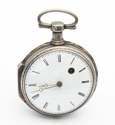 Anonimo, Orologio da tasca serpentina in argento con scappamento a verga