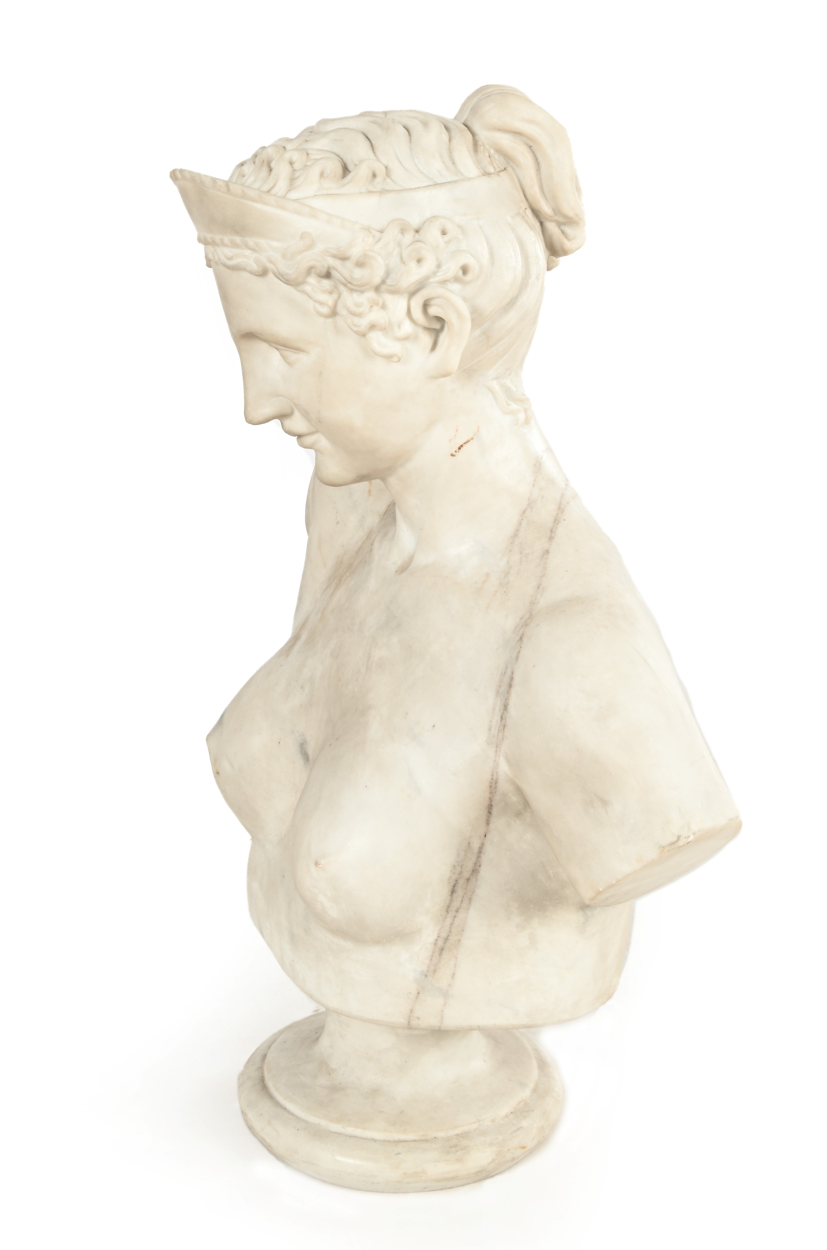 Busto di Diana, marmo bianco, XIX secolo