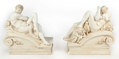 Allegoria del Giorno e della Notte, sculture in marmo bianco