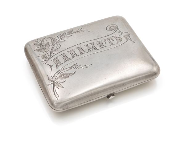 Portasigarette in argento, Russia, fine XIX/inizi XX secolo