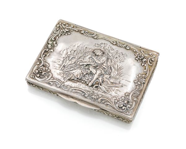 Scatola rettangolare in argento 800/000, Germania, dopo il 1888