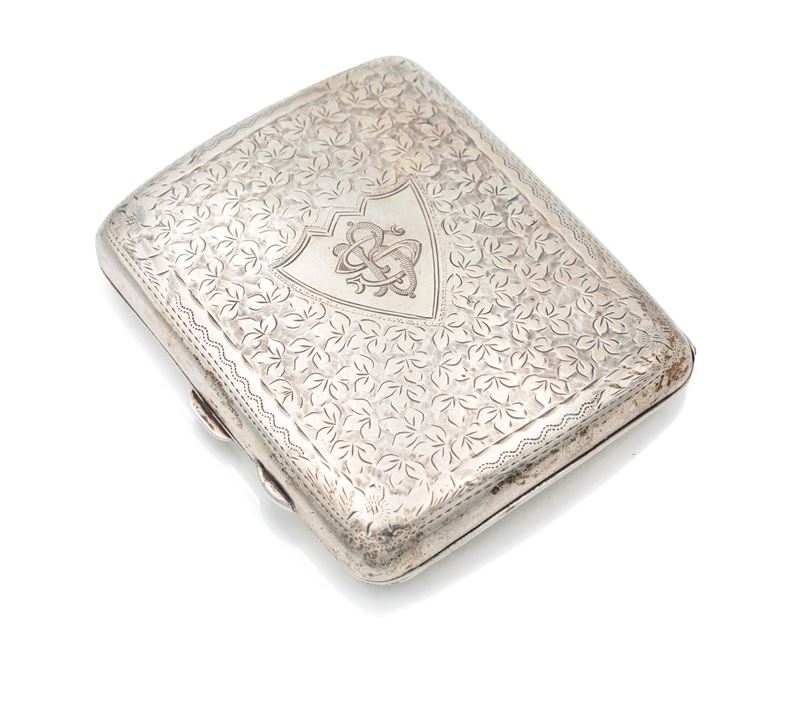 Portasigarette da tasca in argento, Birmingham 1911