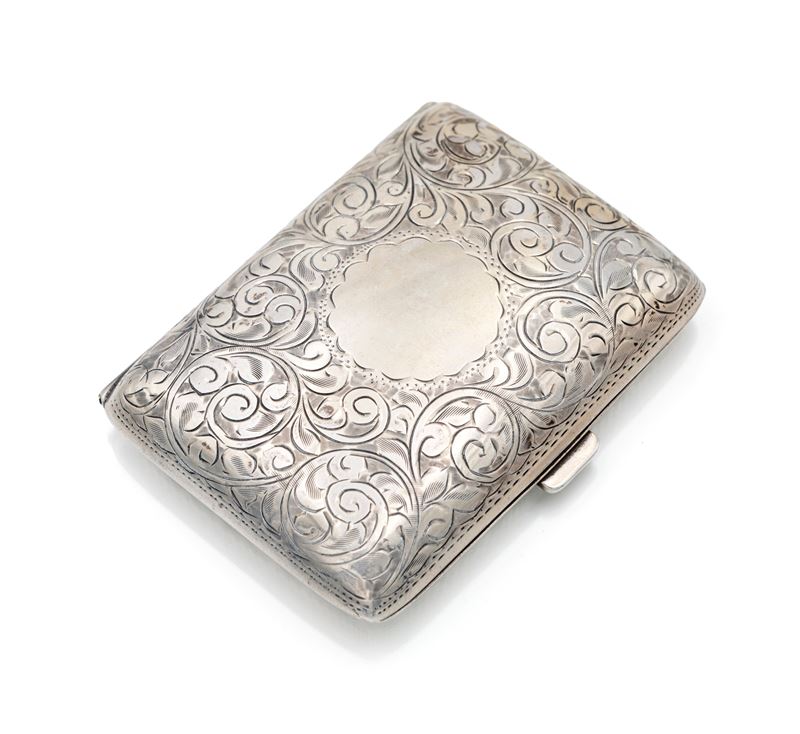 Piccolo portasigarette da tasca in argento, Birmingham 1921