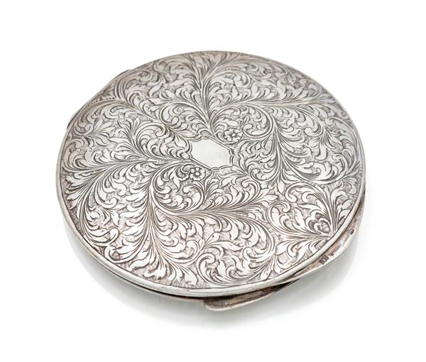 Portacipria in argento inciso con specchio