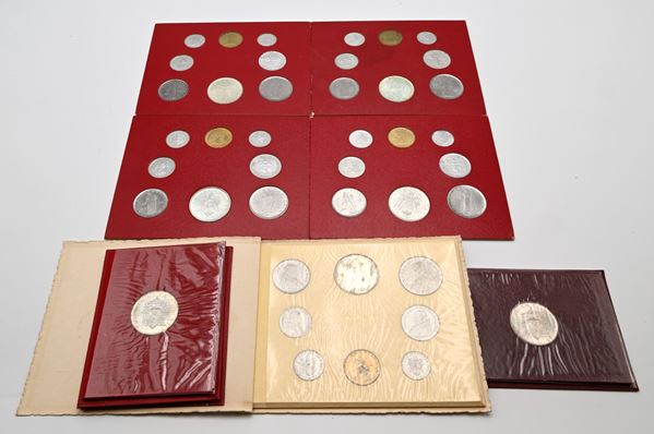 Serie Anno I-II-III-IV e Concilio Giovanni XXIII; 500 Lire Sede Vacante 1958 (con accento) e 1963 Città del Vaticano