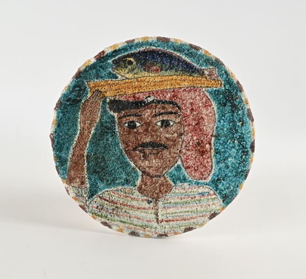 Piatto in terracotta dipinta, Manifattura Procida, Vietri sul Mare