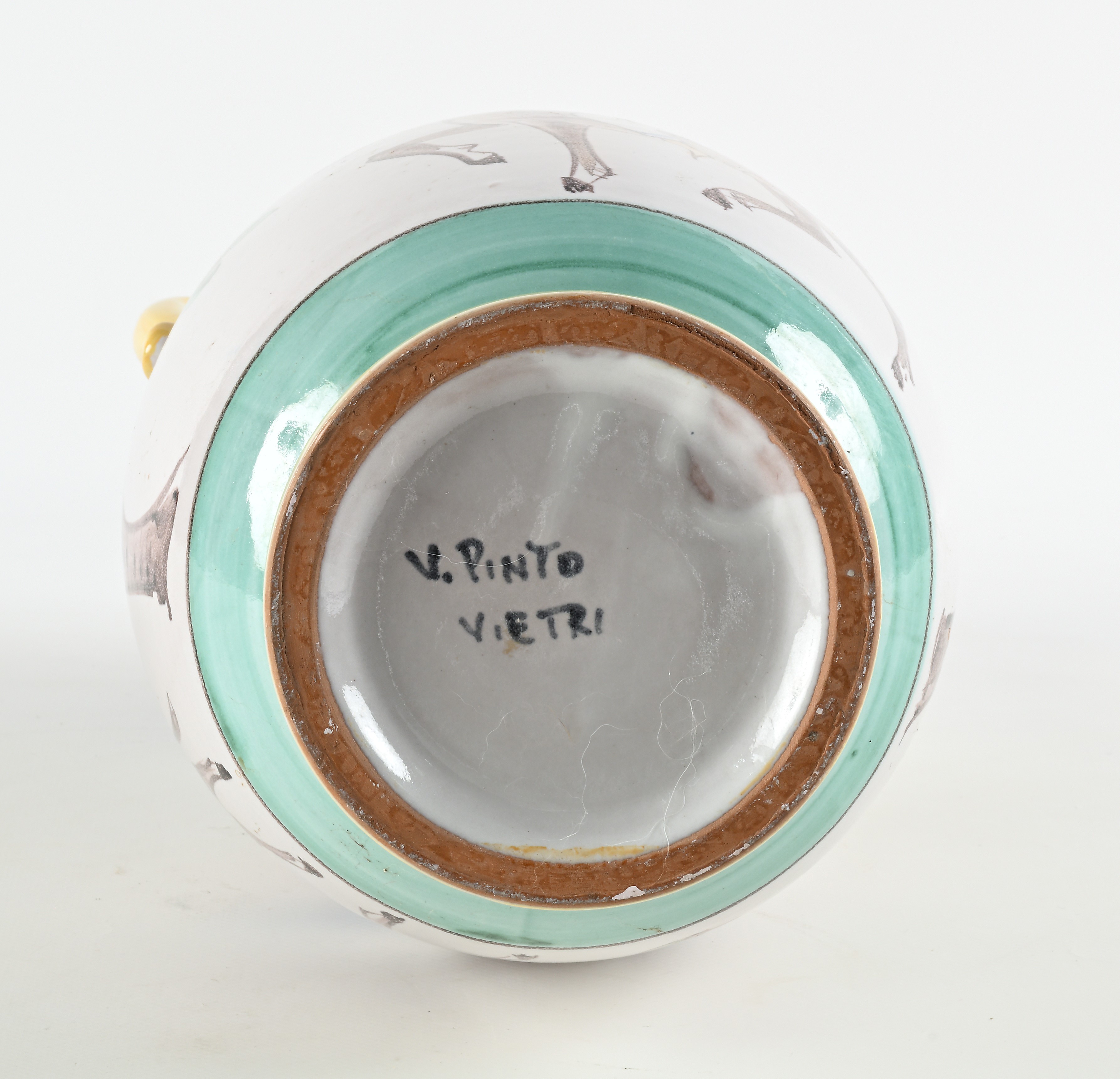 Anfora in ceramica smaltata e dipinta