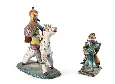Don Chisciotte e Sancho Panza, Produzione Ceramiche Procida, Vietri sul Mare