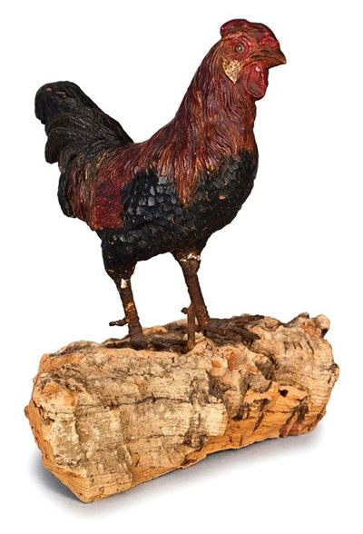 Una Gallina in Terracotta Policroma