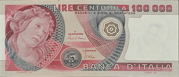 100.000 Botticelli Lire 1 Luglio 1980 e 16 Giugno 1978 Ciampi/Stevani Repubblica Italiana (qFDS)