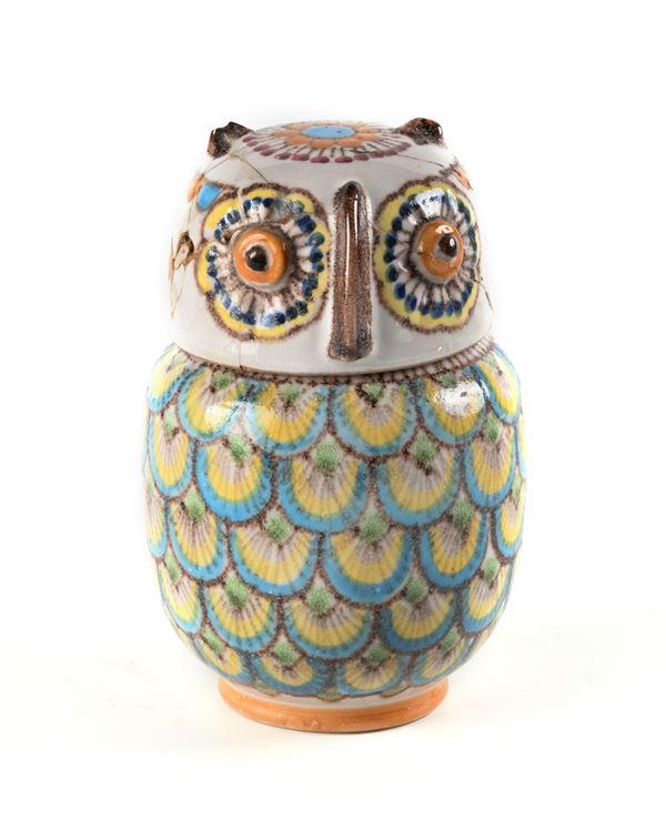 Piccolo vasetto in ceramica smaltata policroma, manifattura Pinto Vietri sul Mare