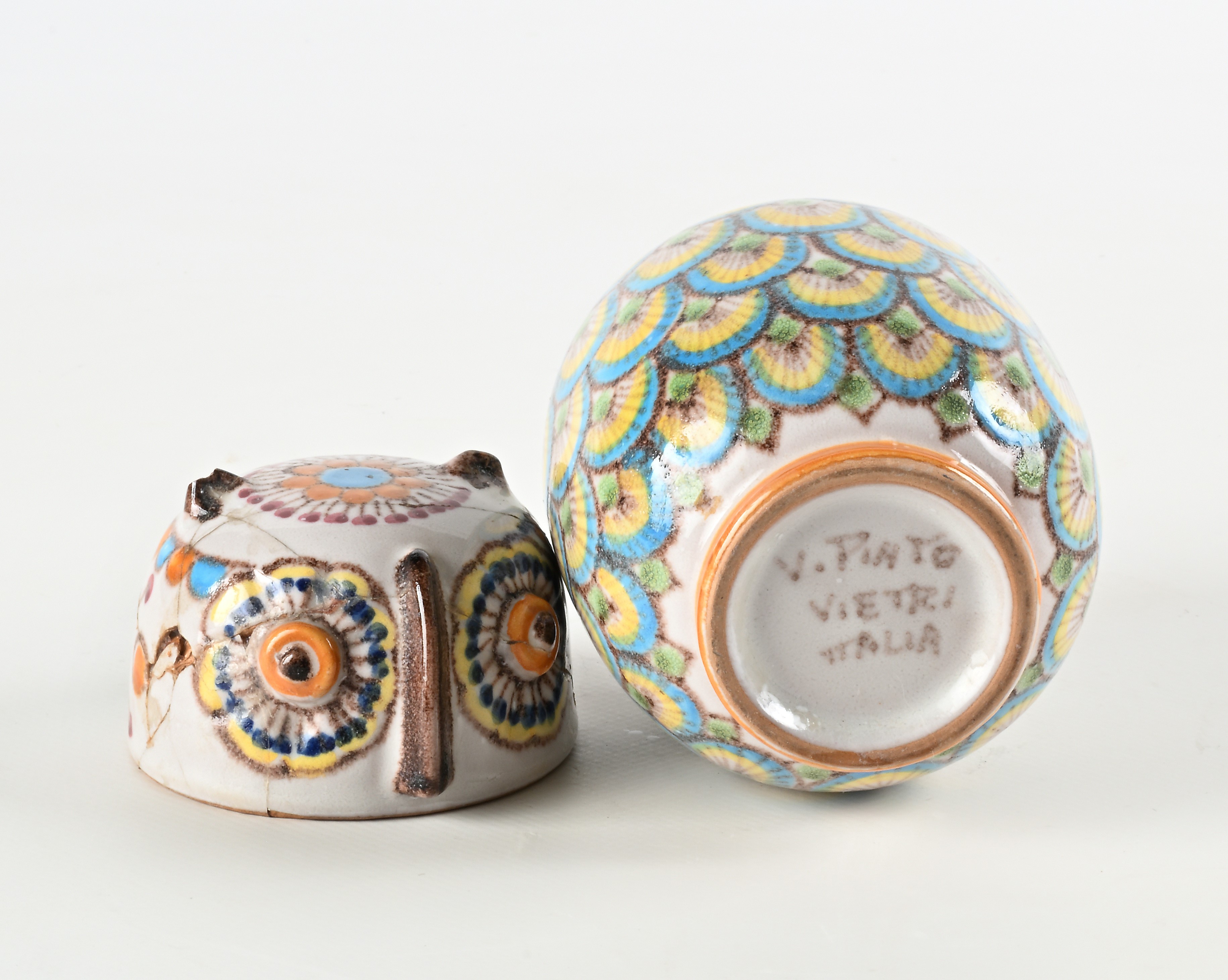 Piccolo Vasetto in Ceramica Smaltata Policroma, Manifattura Pinto Vietri sul Mare