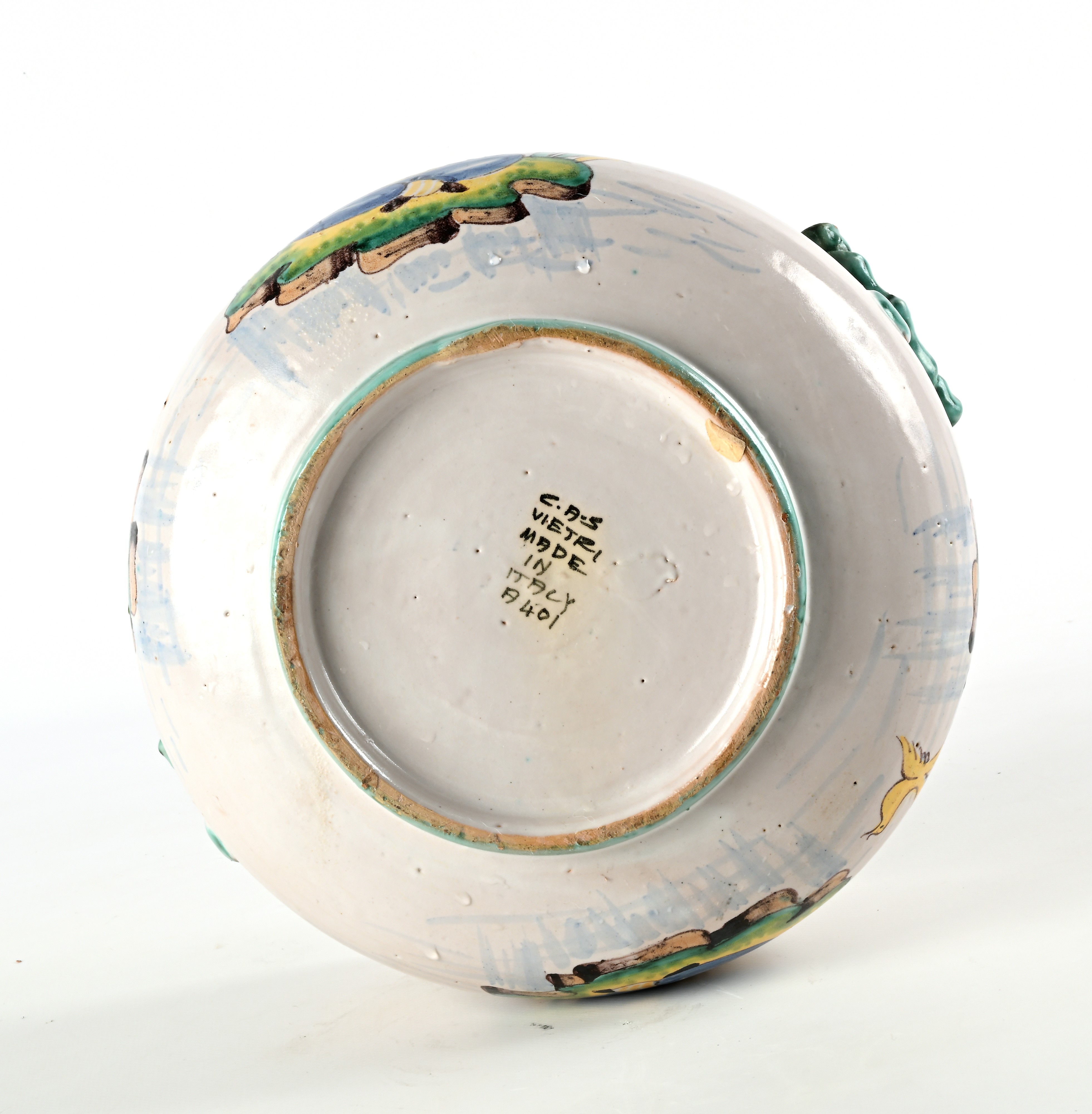 C.a.s. Vietri - Grande Recipiente in Ceramica Dipinta Smaltata
