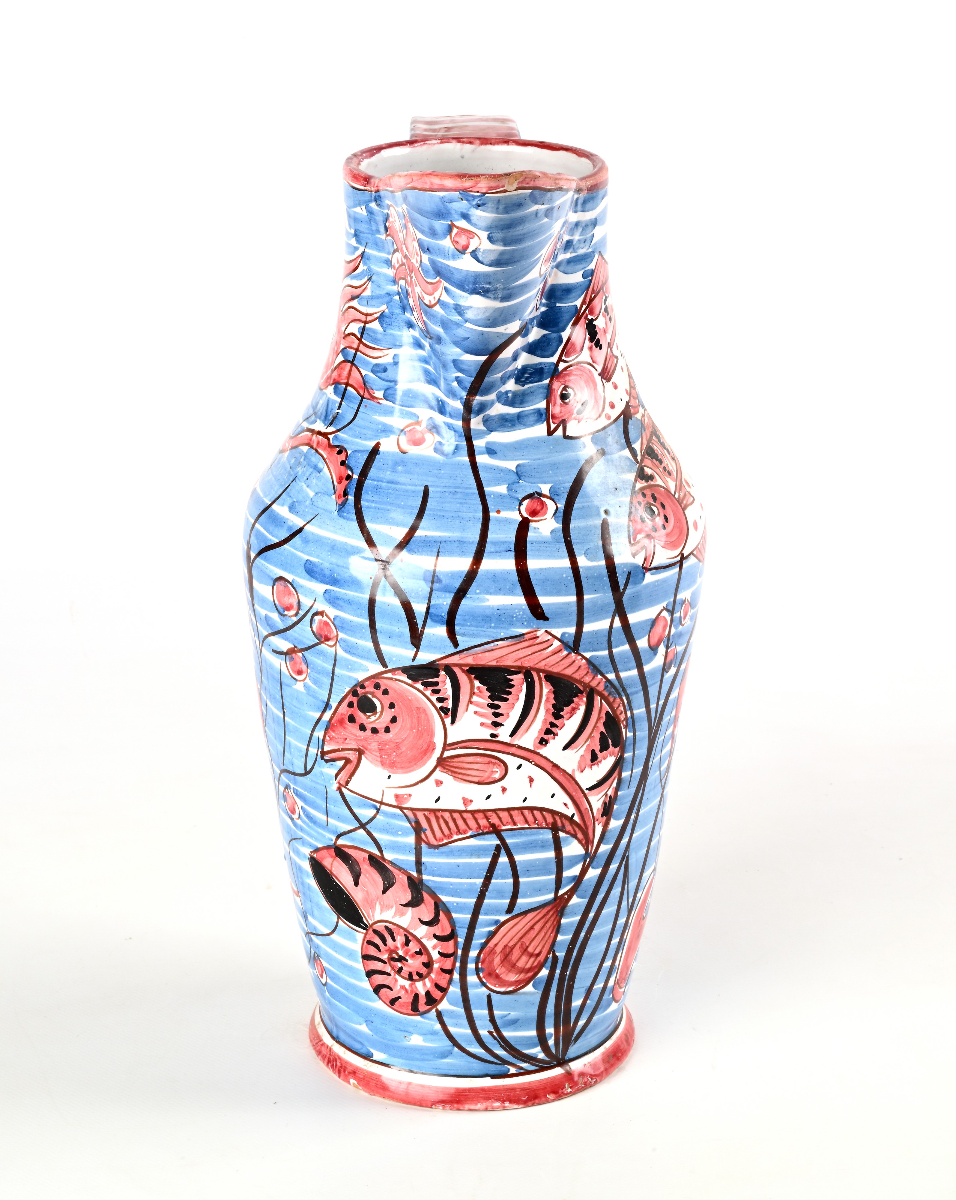 Grande versatoio in ceramica smaltata policroma, manifattura Avallone, Vietri sul mare