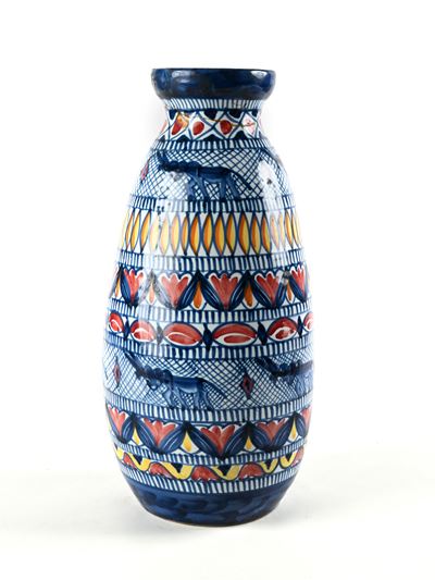 Grande Vaso in Ceramica Smaltata Dipinta, Manifattura Avallone Vietri sul Mare