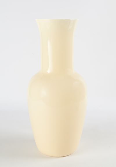 Grande Vaso Opalino in Vetro di Murano Color Pagliesco