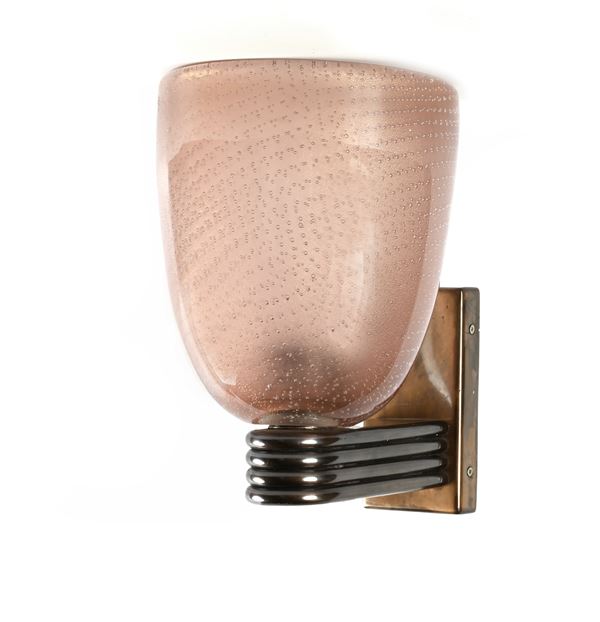 Salviati Murano - Applique in vetro di Murano pulegoso e inclusioni