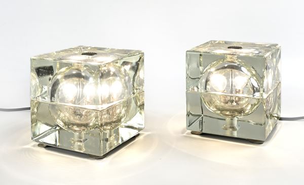 Alessandro Mendini - Due lampade modello Cubosfera prod. Nizzoli