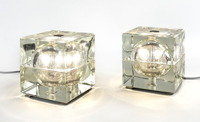 Due lampade modello Cubosfera prod. Nizzoli