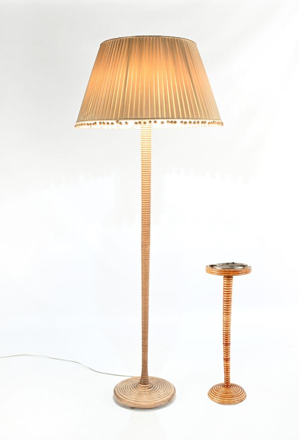 Gaetano Sciolari - Piantana e posacenere legno produzione Italiana anni '70