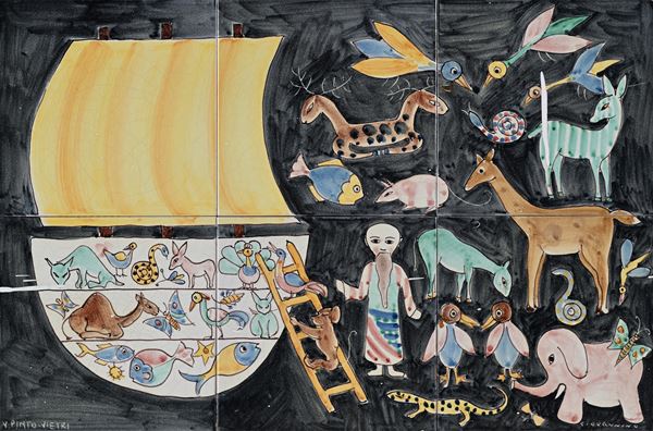 Giovannino Carrano - L'arca di Noè, manifattura Pinto, Vietri sul mare