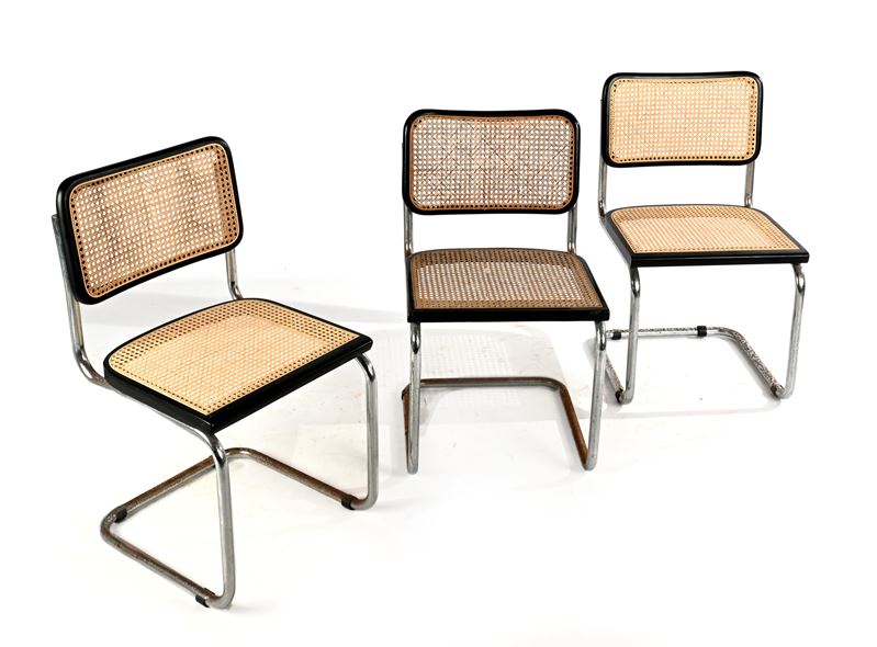 Tre sedie modello Cesca, prod. Gavina