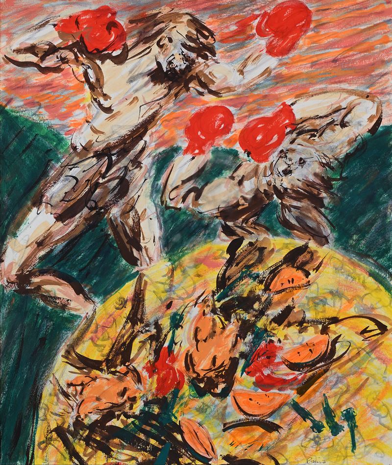 Study for fighting at the table
