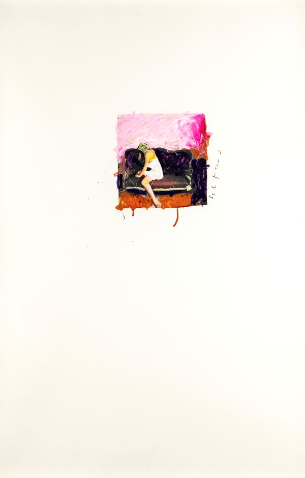 Mario Schifano - Donna in bianco di profilo