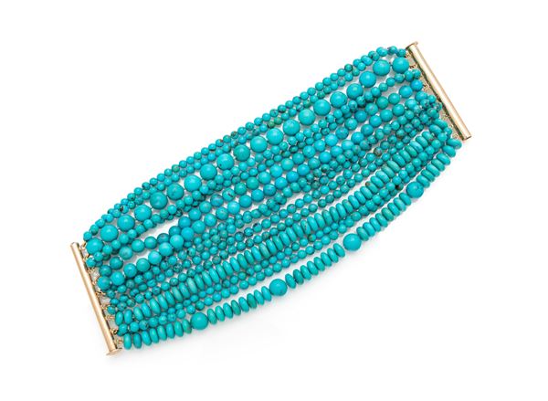Bracciale in turchese ed oro