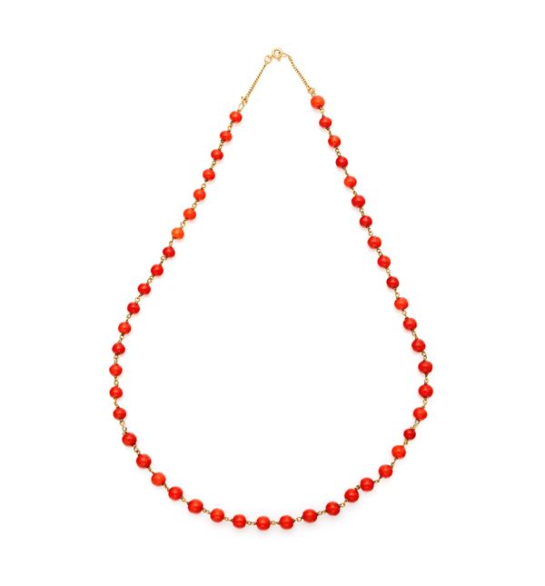 Collana in oro e corallo
