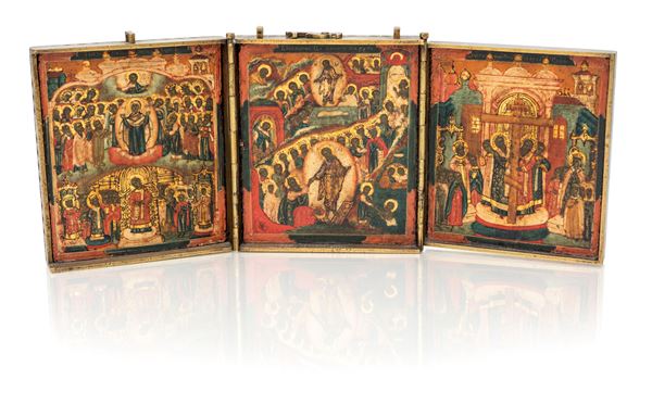 Protezione della Madonna; Scena di Pasqua con la Resurrezione; Esaltazione della Croce.