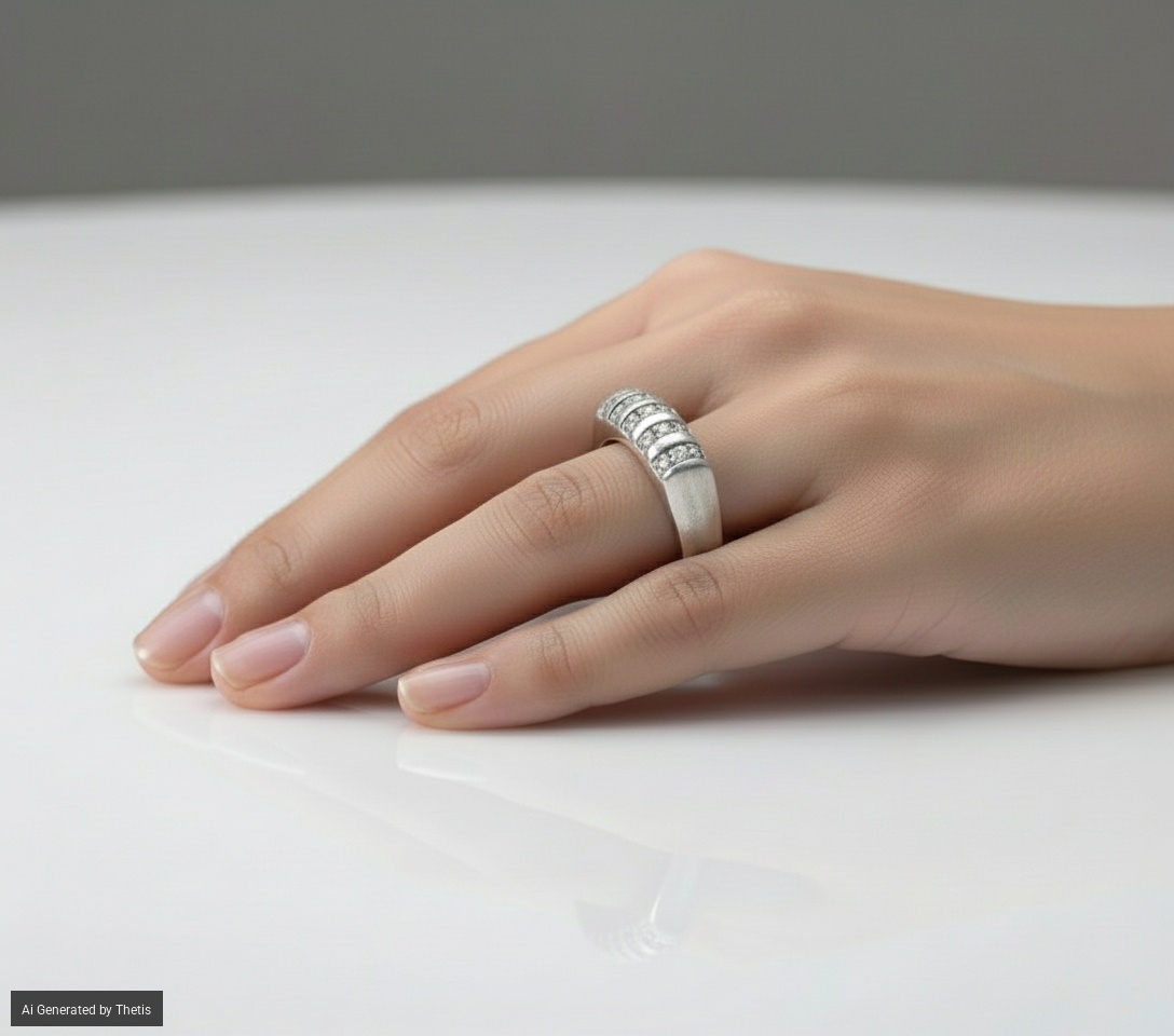 Anello a fascia in oro e brillanti