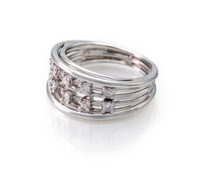Anello a Fascia in Oro e Brillanti