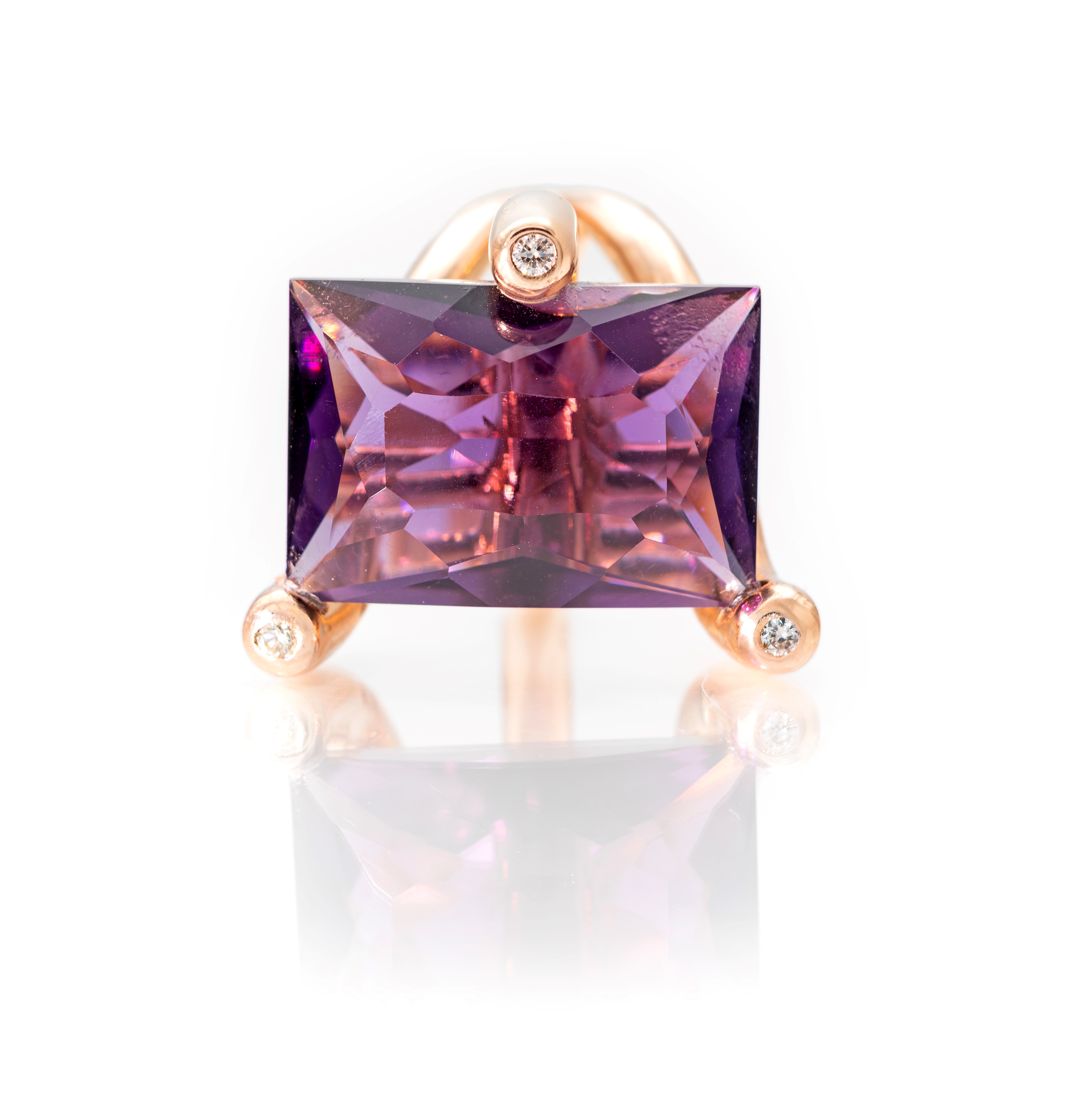 Anello in Oro, Ametista e Brillanti