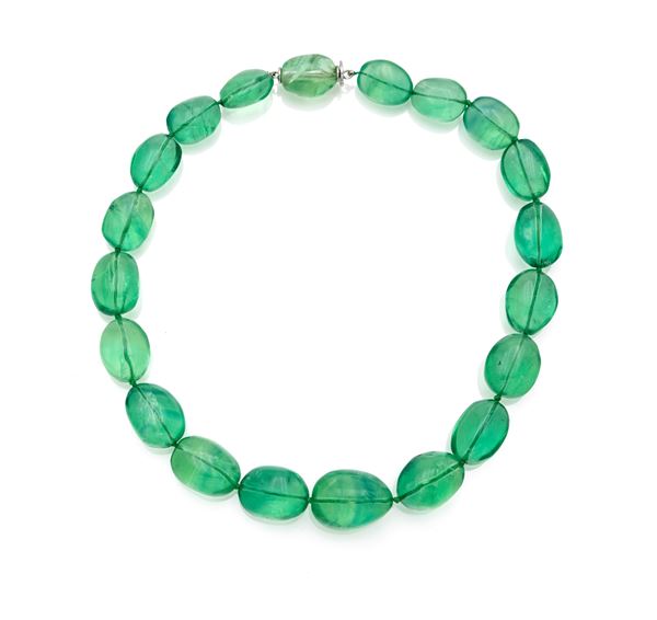 Collana in fluorite ed oro