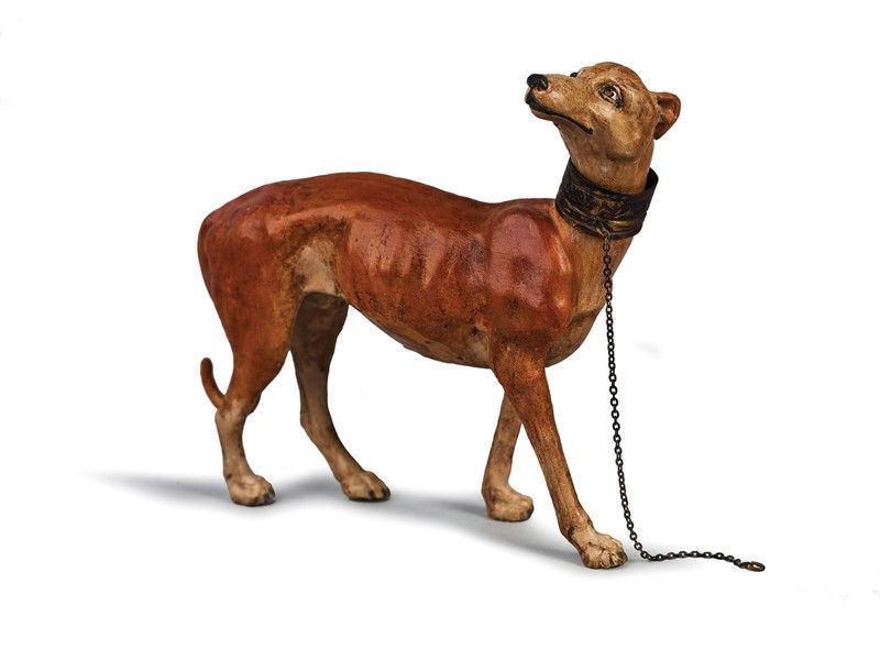 Levriero in Terracotta Policroma