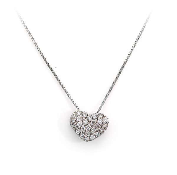 Pendente a cuore in oro e brillanti