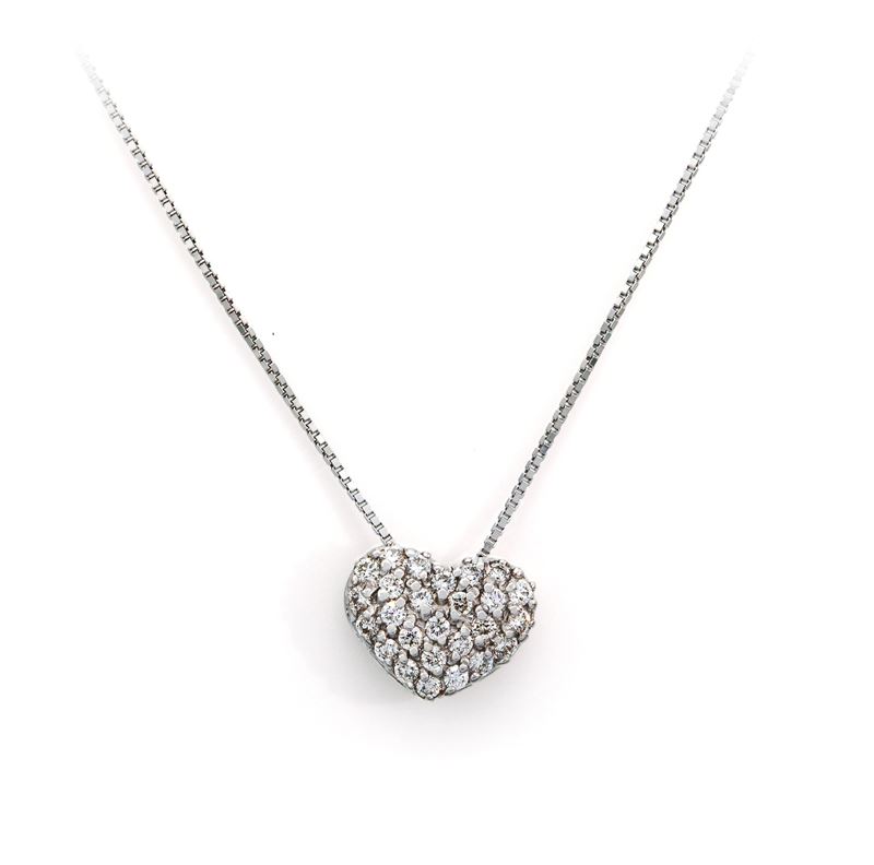 Pendente a Cuore in Oro e Brillanti