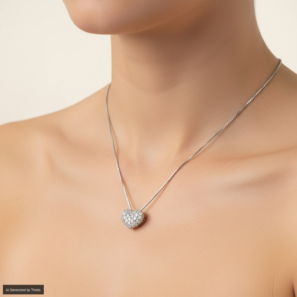 Pendente a Cuore in Oro e Brillanti