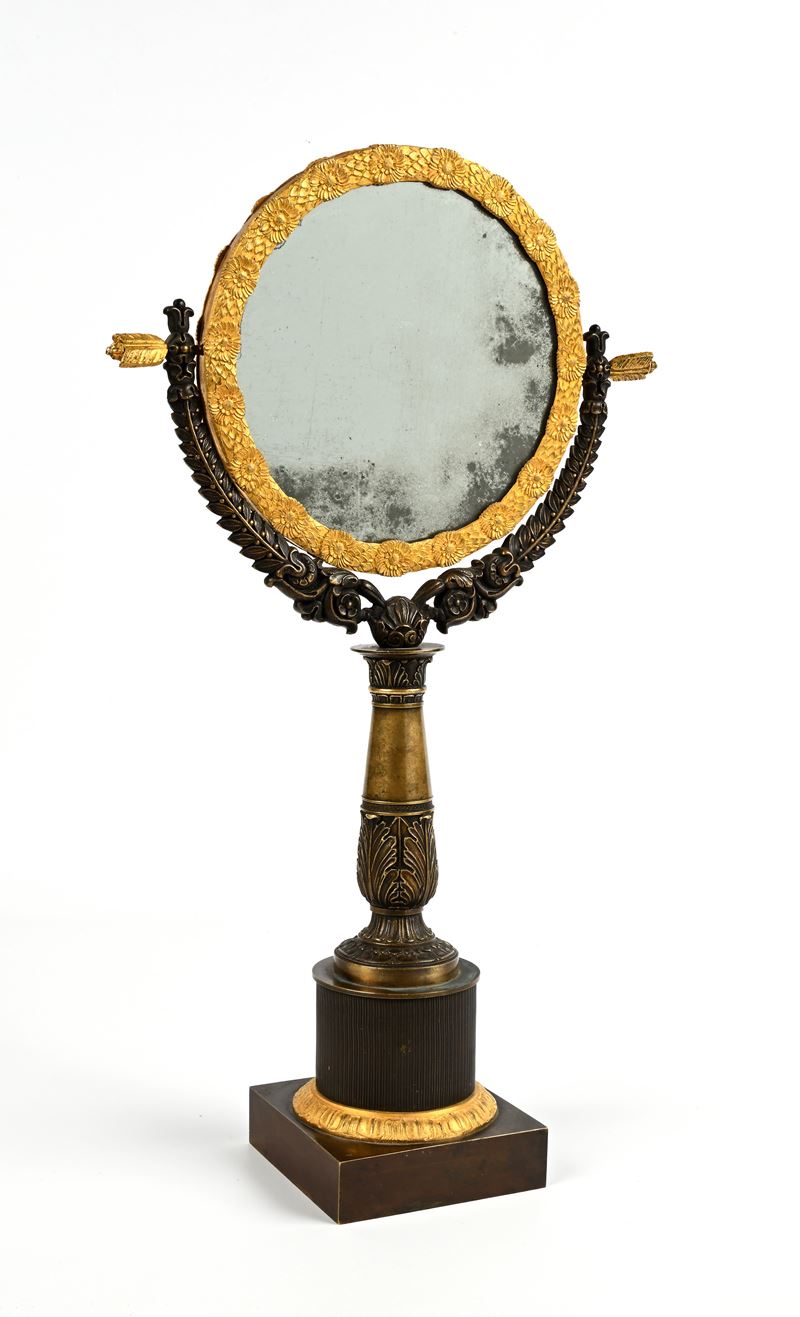 Psiche da tavolo in bronzo a doppia patina, Francia, Napoleone III