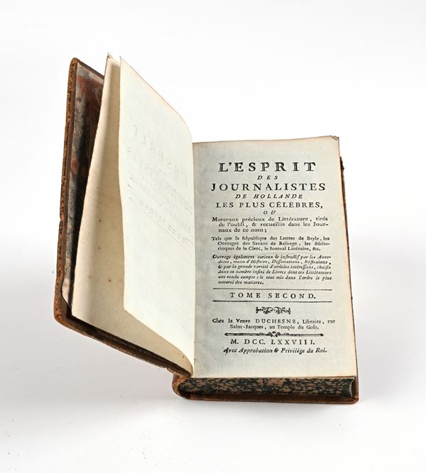 L'Esprite des Journalistes de Hollande. Les plus celebres Tome Premier - Second