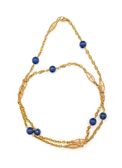 Collana a Laccio in Oro e Lapislazzuli