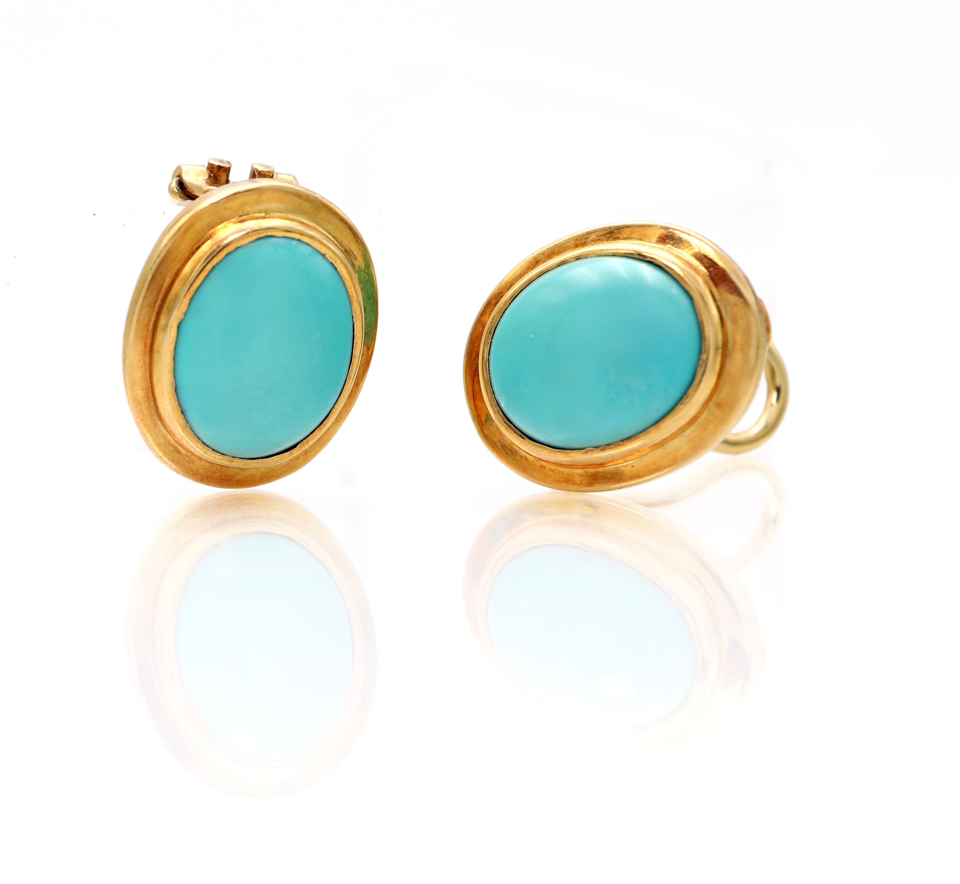 Coppia di Orecchini in Oro e Turchese